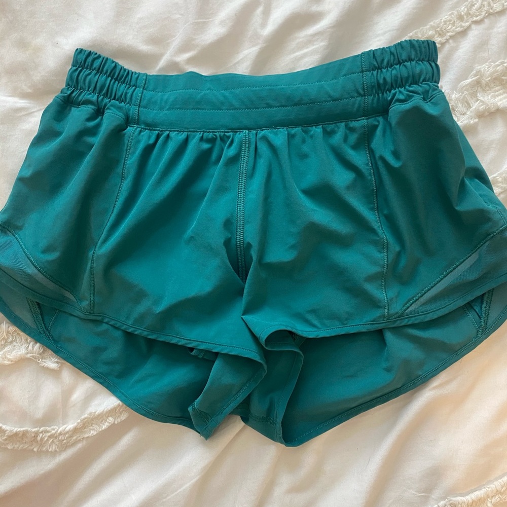 Green Lululemon Shorts Free Shipping